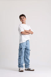 Cargo Pockets Light Jeans